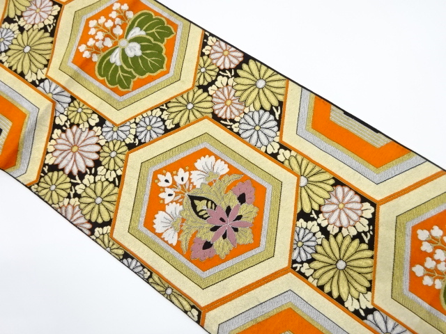 JAPANESE KIMONO / ANTIQUE FUKURO OBI / WOVEN PAULOWNIA
